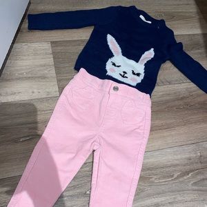 Baby girl winter bunny outfit